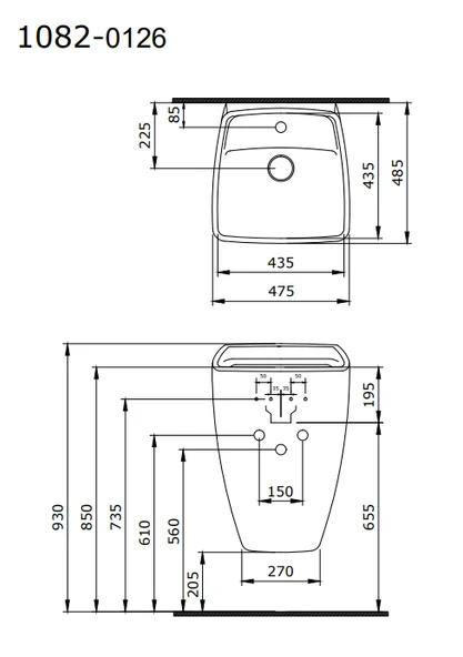 Bocchi Firenze Asma Monoblok Lavabo Mat Sarı 1082-026-0126 - Resim 2
