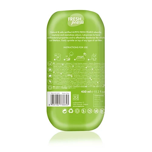 M-Pets Fresh Pearls Çim Kokulu Kedi Kumu Deodorantı 450 ML - Resim 2