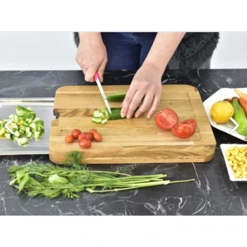 Litae Trend Pratik Tepsili Ahşap Kesme Tahtası ürün görseli 1