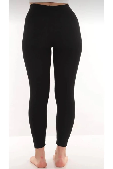 Kadın Siyah Termal Tayt İçi Şardonlu - Resim 4