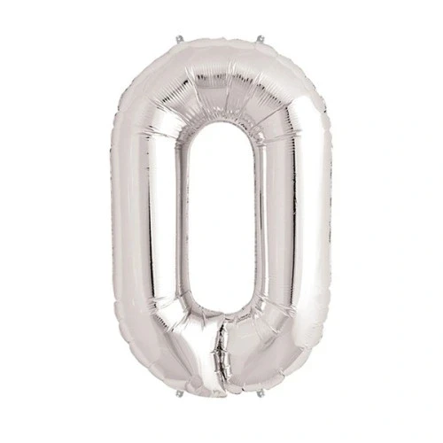 Litae Trend Gümüş Rengi Folyo Rakam Balon 1 Metre ürün görseli 1