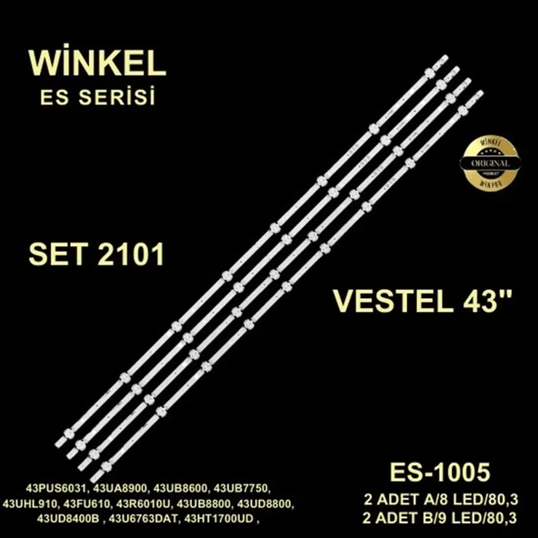 Vestel Seg Regal Tv Led Bar 43 İnç 4lü Takım A2-8m 80,3 Cm B2-9m 80,3 Cm Uyumlu Tv Kodları 43ub8600 284249 D6 ürün görseli