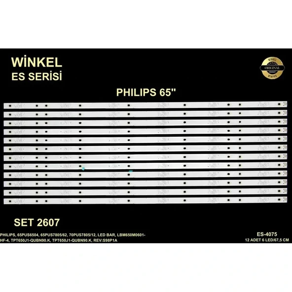 Philips Tv Led Bar 65 İnç 12 Li Takım 67,5 Cm 6 Mercek 284655-ş21 ürün görseli