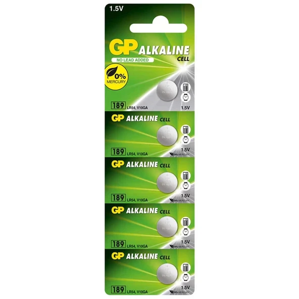 Gp-189 Pil Düğme Lr54 Lr1130 Alkalin 5li Paket