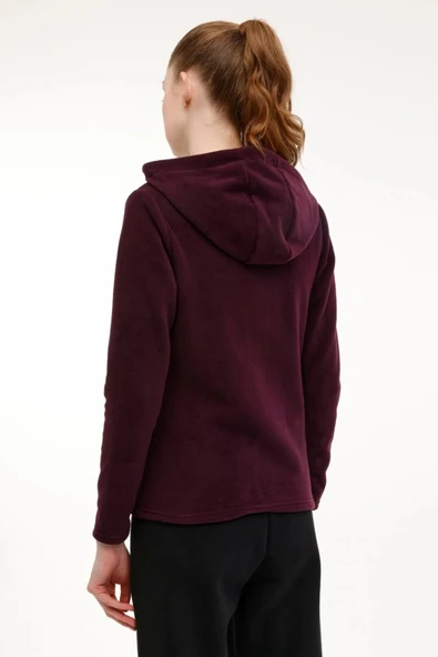 Lumberjack 7CT657 Wb Kadın Mor Kapüşonlu Polar Ceket 101782303 - Resim 2