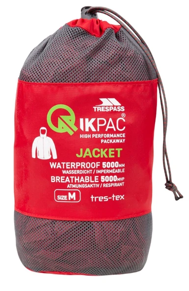 Trespass UAJKRAI10001 Qikpac Packaway Tp75 Unisex Yağmurluk - Resim 3