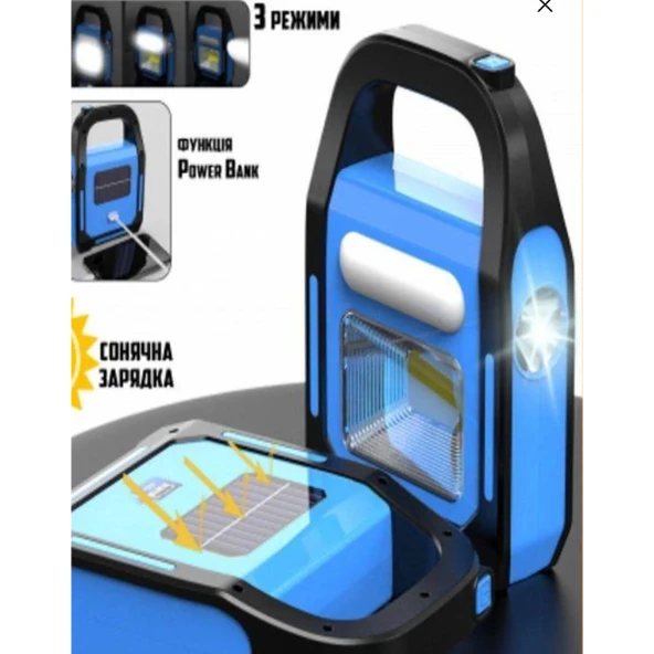 Güneş Enerjili Işıldak ve Powerbank Özellikli Kamp Lambası - Resim 2