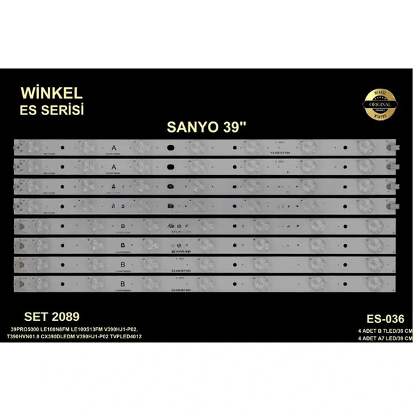 Skytech Tv Led Bar İnç 8 Li Takım 7m 8x39cm Uyumlu Tv Kodları 1115-35r1 - 180-w00-390000h Ic-b-hwt39d060l Le100n8fm 2842 ürün görseli