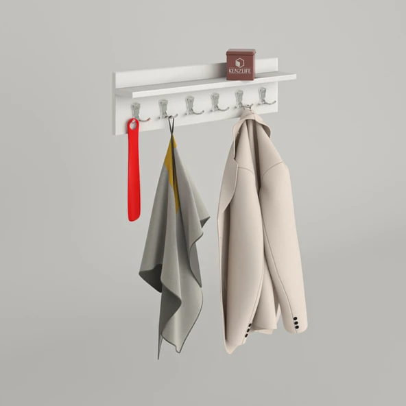 Kenzlife elbise askılığı askılık vettini070 byz 20*070*12 metal gri 6 adet askı portmanto - Resim 2