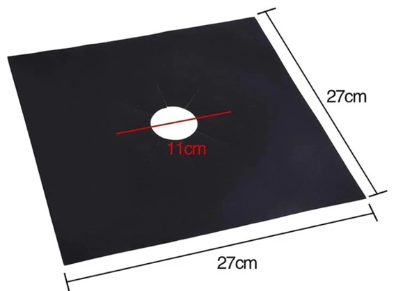 Siyah Renk Ocak Koruyucu Folyo Yanmaz Yapışmaz 4'lü Set - Resim 3