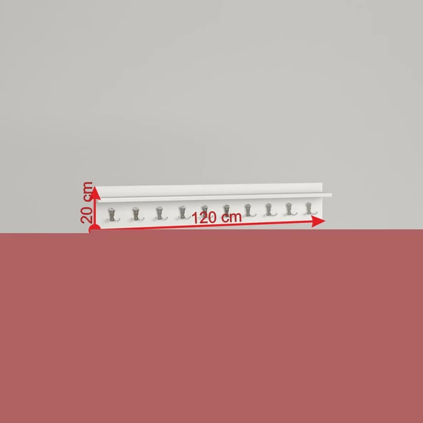 Kenzlife elbise askılığı askılık vettini120 byz 20*120*12 metal gri 10 adet askı portmanto - Resim 4