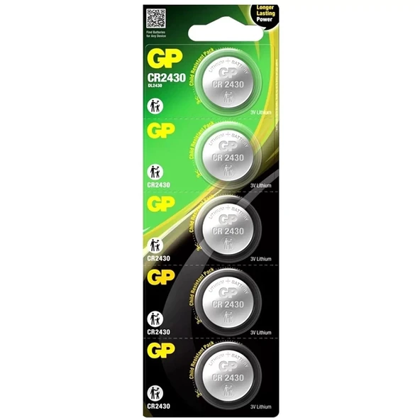 Gp Cr2430 Lityum Pil Düğme 2430 3v 5li Paket