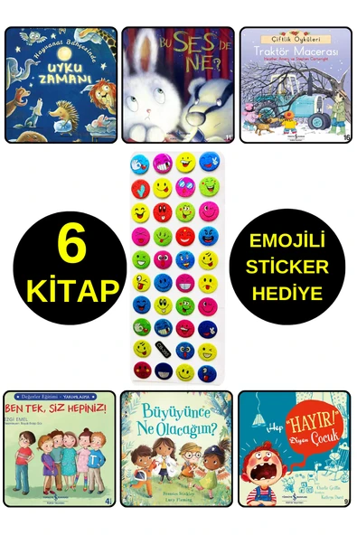 EMOJİLİ  STİCKER HEDİYE  - OKUL ÖNCESİ RESİMLİ KİTAPLAR  - UYKU ZAMANI - BÜYÜYÜNCE NE OLACAĞIM ... ürün görseli