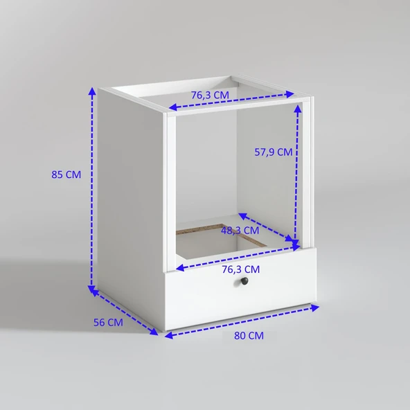 Kenzlife ankastre modülü kabini muksit byz fırın ocak dolabı çekmeceli 80 cmye kadar ocak için uyumlu - Resim 6