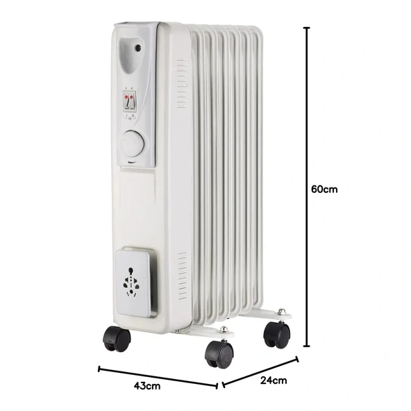 Suochao Elektrikli Termostat Yağlı Radyatör Isıtıcı 5 Dilimli 1000w - 2