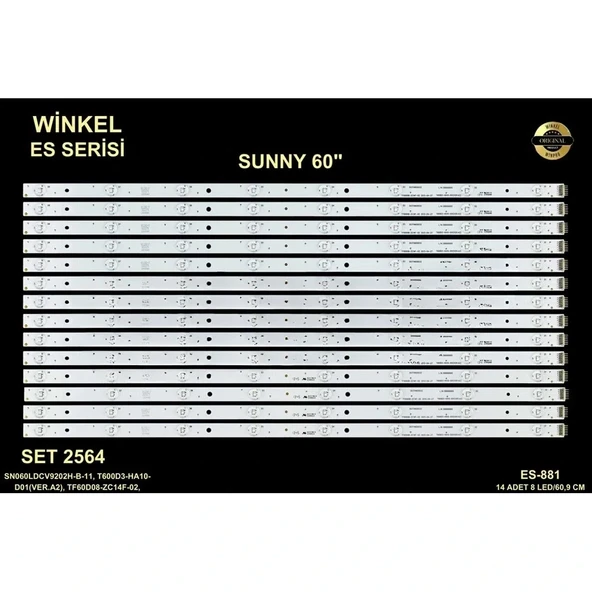Sunny Tv Led Bar 60 İnç 14 Lü Takım 60,9 Cm 8 Mercek