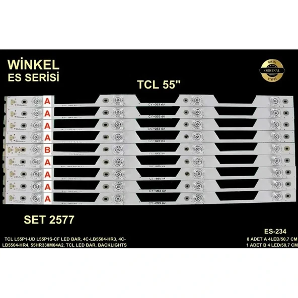 Tcl Tv Led Bar 55 İnç 9 Lu Takım 8xa 50,7 Cm 4led 1xb 50,7cm 4led 284689-u11 ürün görseli