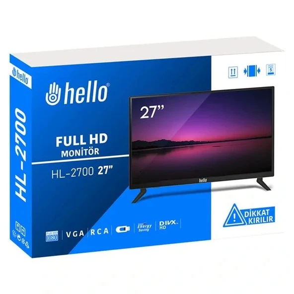 Hello Hl-2700 27'' Audio In-rca-vga-hdmı-usb 12 Volt Adaptörlü Full Hd Led Monitör - 3