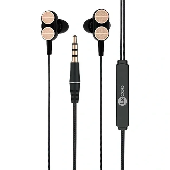 Lenovo Lecoo Eh102 3.5 Mm Jacklı Siyah Kablolu Kulak İçi Mikrofonlu Kulaklık