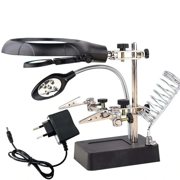 Rewel Mg-16129c Büyüteç Havya Standı