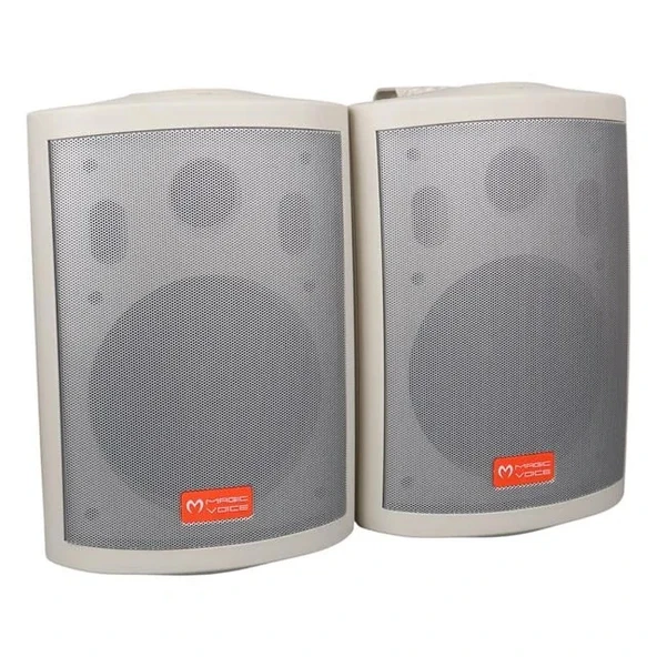 Magicvoice Mv-25 16 Cm 80 Watt Komütatörlü Hat Trafolu Beyaz Sütun Hoparlör (2'li Takım) - 2