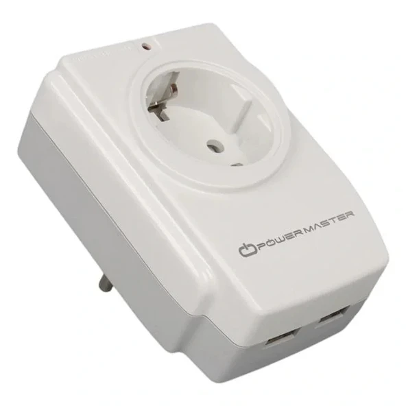 Powermaster Pm-18721 16 Amper - 3680 Watt Tekli Çocuk Korumalı 2 Usb'lı 1400 Joule Akım Korumalı Priz