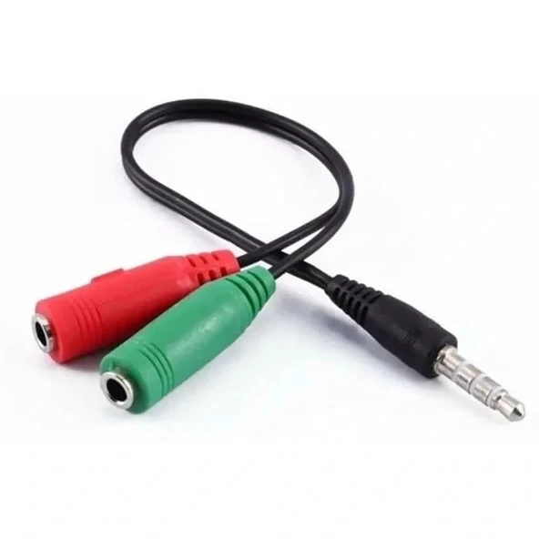 Powermaster Pm-2697 3.5 Mm Stereo Erkek Kulaklık 3 Çizgili + 2 X Stereo Dişi Mikrofon Hoparlör Çoklayıcı Kablo - Resim 2