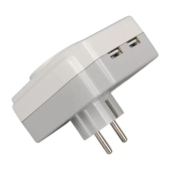 Powermaster Pm-18721 16 Amper - 3680 Watt Tekli Çocuk Korumalı 2 Usb'lı 1400 Joule Akım Korumalı Priz - 3