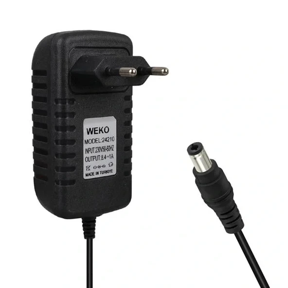 Weko 7.2 Volt - 1 Amper Krokodil Uçlu Priz Tipi Yerli Üretim Akü Şarj Adaptörü