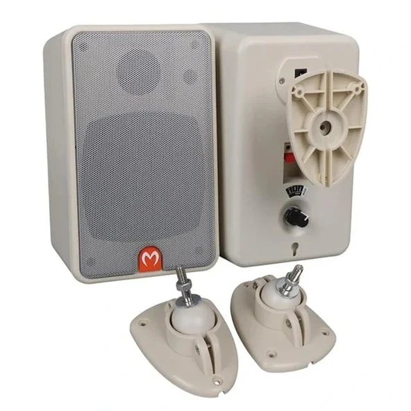 Magicvoice Mv-21 10 Cm 40 Watt Komütatörlü Hat Trafolu Beyaz Sütun Hoparlör (2'li Takım) - 3