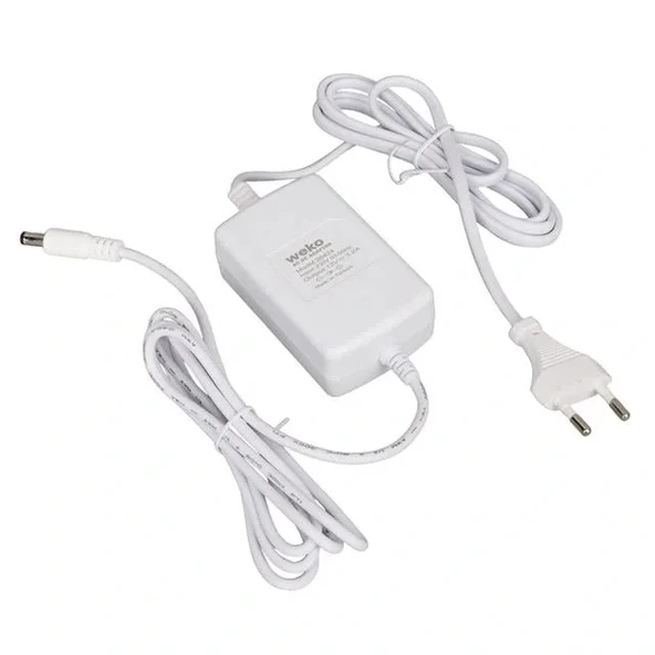 Weko Tottolet 1200 12 Volt - 3.2 Amper 5.5 2.5 Uçlu Yerli Üretim Plastik Kasa Beyaz Masaüstü Adaptör - 3