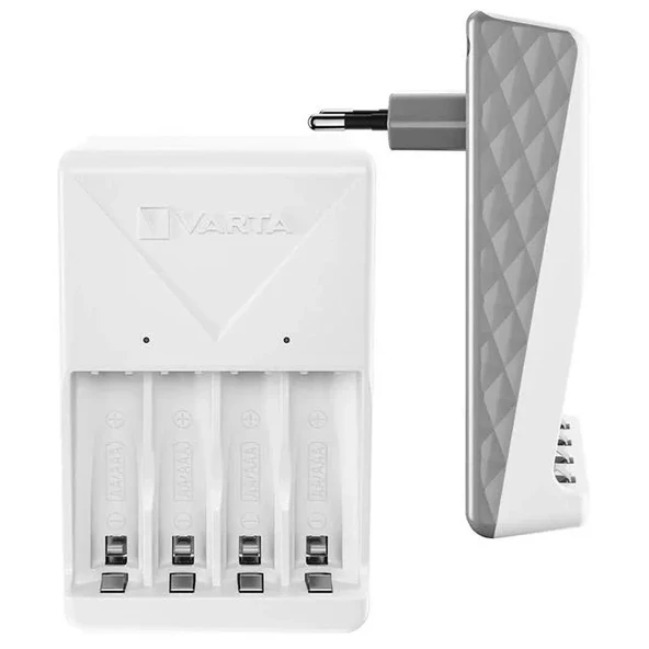 Varta Plug Aa/aaa Kalem Pil Şarj Cihazı Aleti - 4 Adet 2100mah Aa Hr6 Nı-mh Şarj Edilebilir Pil Hediyeli - 2