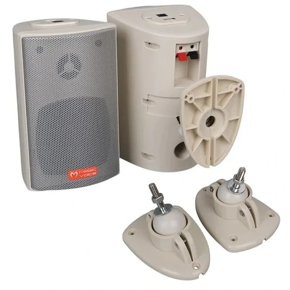 Magicvoice Mv-16 7.5 Cm 30 Watt Komütatörlü Hat Trafolu Beyaz Sütun Hoparlör (2'li Takım) - 3