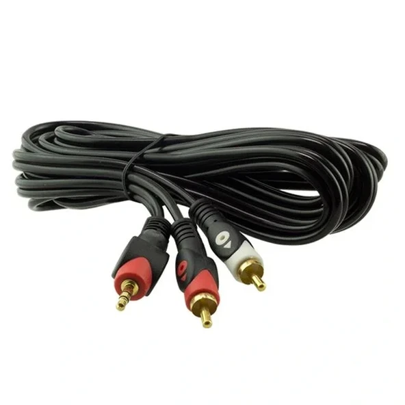 Powermaster Pm-648 2 Rca Erkek + 3.5 Mm Stereo Erkek 3 Metre Kablo