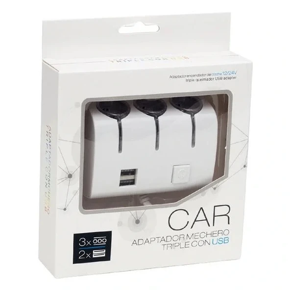 Powermaster 12v/24v Çift Usb'li 3'lü Oto Çakmak Çoklayıcı Pm-18952 - Resim 2