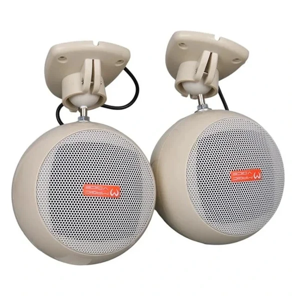 Magicvoice Mv-12 7.5 Cm 20 Watt Komütatörlü Hat Trafolu Krem Beyazı Sütun Sarkık Hoparlör (2'li Takım) - 2