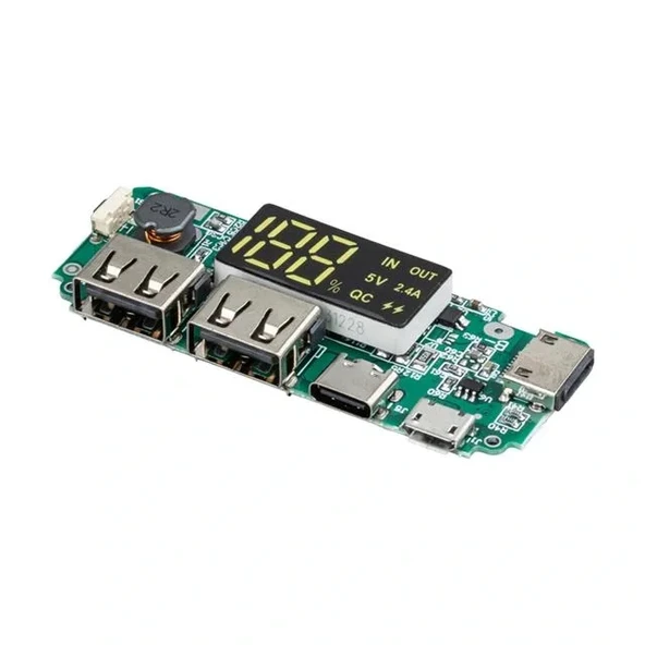 Weko Wk-22852 Lityum Pil Powerbank Şarj Modülü Dijital Ekranlı Üç Port 5v-2.4a - 2