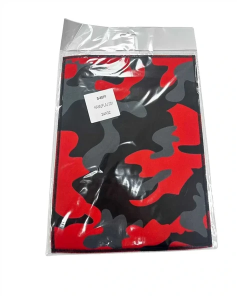 Mouse Pad 20x25 Kamuflaj Desenli Kırmızı 001