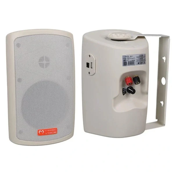 Magicvoice Mv-36 11 Cm 50 Watt Komütatörlü Hat Trafolu Krem Beyaz Sütun Hoparlör (2'li Takım)