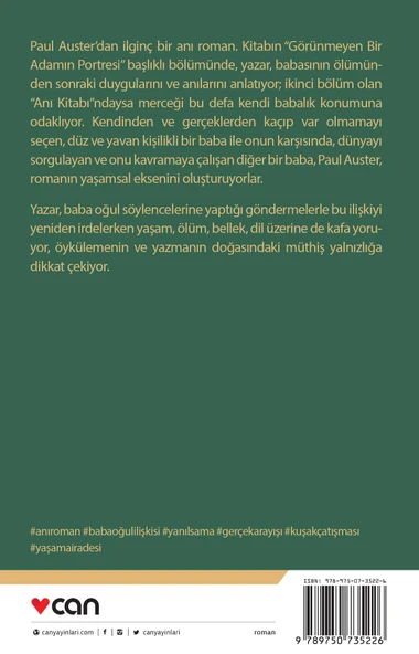 Yalnızlığın Keşfi - Paul Auster - Can Yayınları - Resim 3