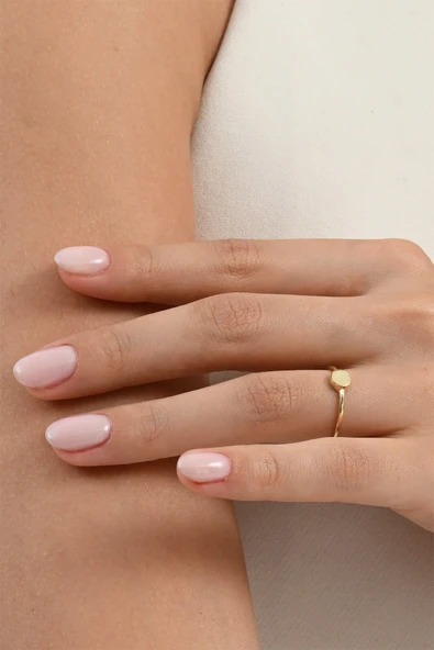 925 ayar gümüş altın yaldızlı minimalist plaka yüzük ürün görseli