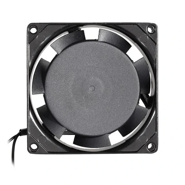 Powermaster Pm-21375 80x80x25mm 8x8 Metal Kasa Plastik Pervane Ac220 Volt Fan ürün görseli 1