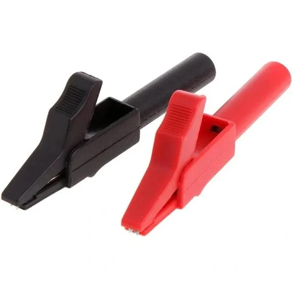 Ic-243b 4mm Banan Jak Girişli Krokodil Catıı (2li Takım Siyah-kırmızı) ürün görseli