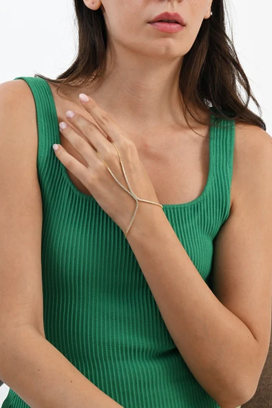 Gümüş altın yaldızlı zirkon taşlı su yolu modeli şahmeran SGTL13038GOLD - Resim 2