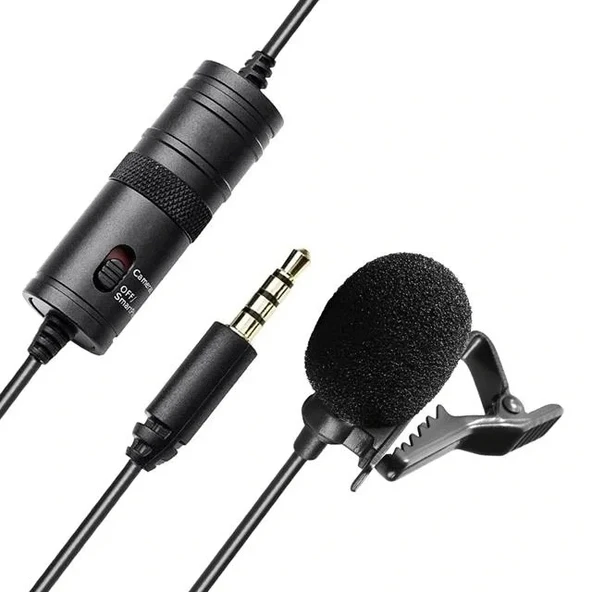 Haiki Hk-401 Profesyonel Youtuber Kamera Telefon Yaka Mikrofonu (6 Metre Kablolu)