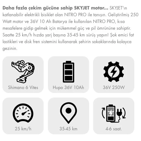 SkyJet Nitro Pro Katlanabilir Elektrikli Bisiklet - 5