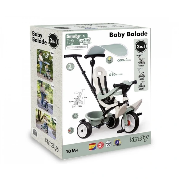 Smoby Life Baby Balade Tenteli Üç Tekerlekli Bisiklet - 2