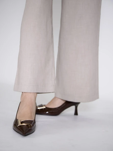 315251140-7 Bordo Suni Rugan Topuklu Kadın Ayakkabısı ürün görseli 1