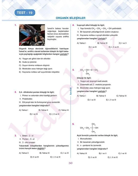 AYT Kimya Soru Bankası - Resim 7