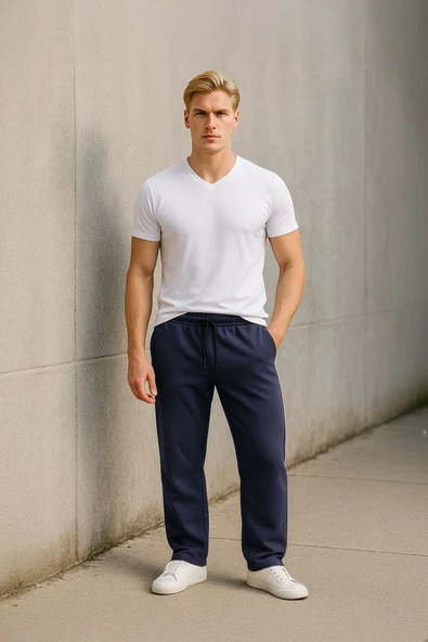 Erkek Düz Paça İçi Polarlı Eşofman Altı ürün görseli 1